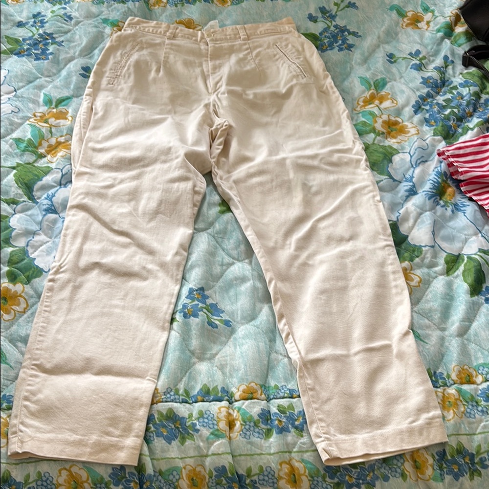 Cream Casual Pants